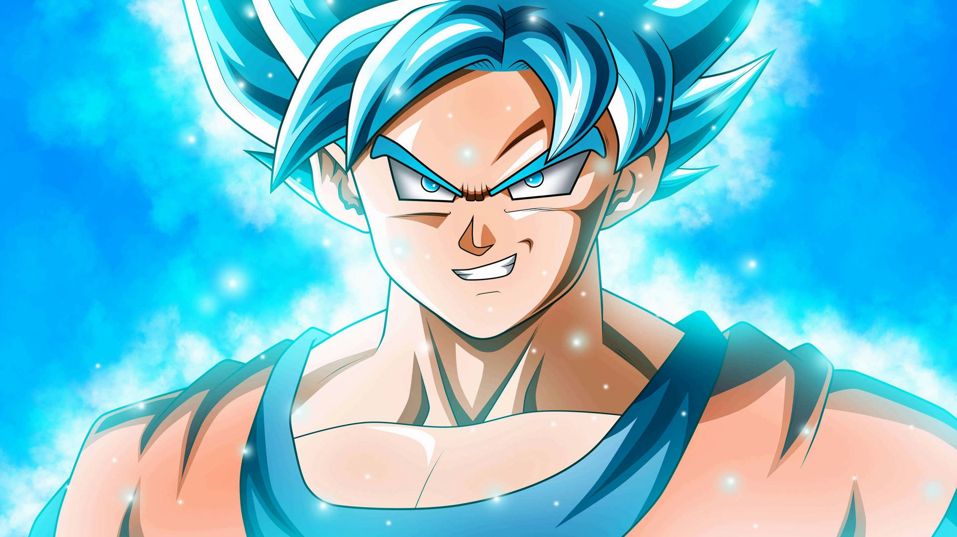 Hình nền Goku Super Saiyan Blue tung chưởng Kamehameha mạnh mẽ cho điện thoại