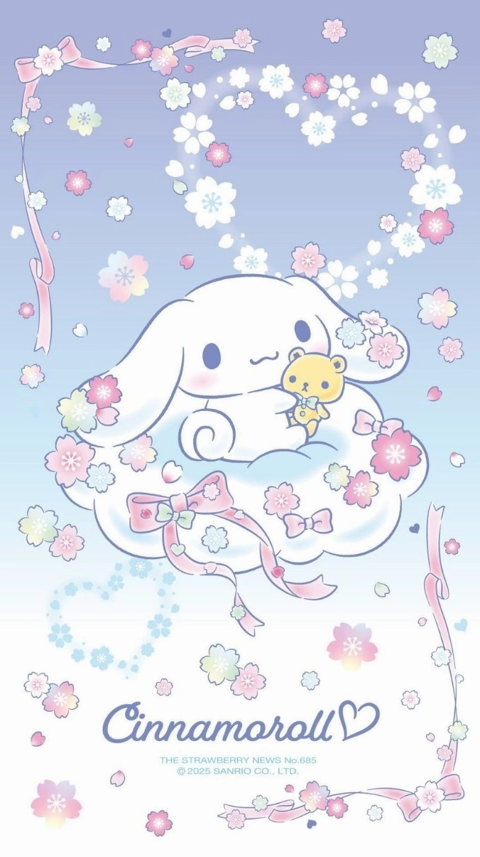 Ảnh nền Cinnamoroll đang ngắm nhìn bầu trời đêm đầy sao huyền ảo.