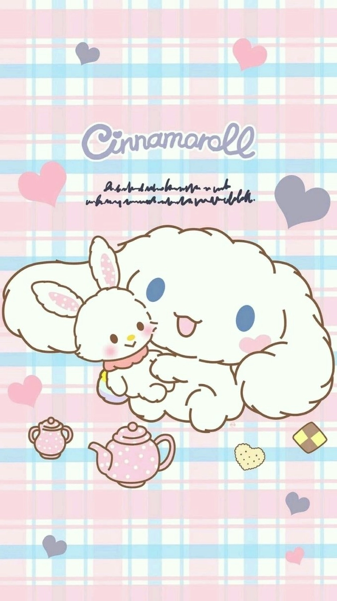 Cinnamoroll hình nền ngồi gọn trong một chiếc tách trà màu xanh ngọc bích.