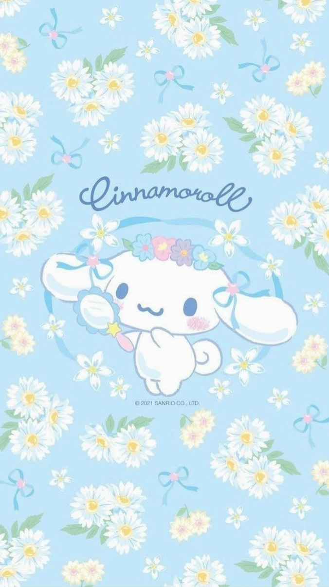 Hình nền Cinnamoroll với phong cách tối giản trên nền màu pastel nhẹ nhàng.
