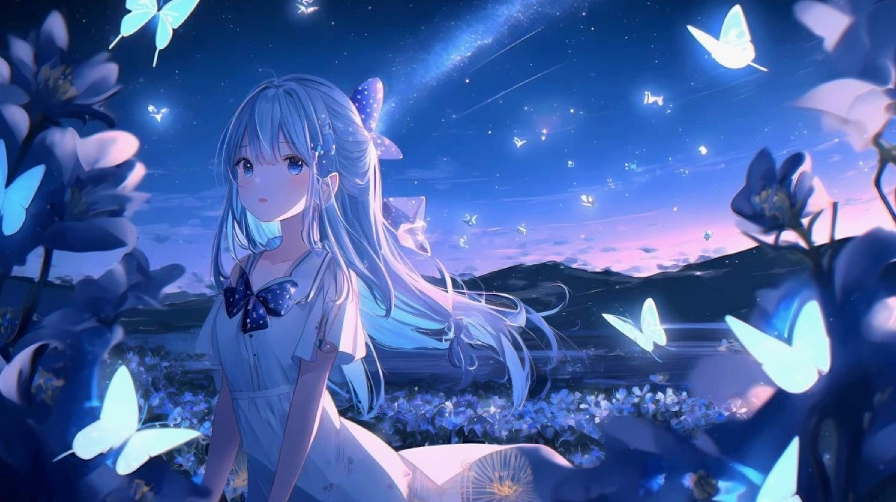 Hình nền máy tính anime cô gái dễ thương đang ngồi bên cửa sổ ngắm mưa rơi