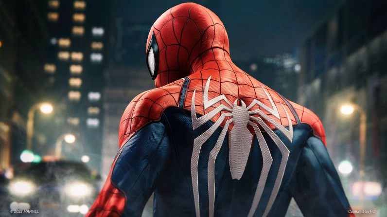 Hình nền Spiderman trong bộ Advanced Suit từ game Marvels Spider-Man cho PC
