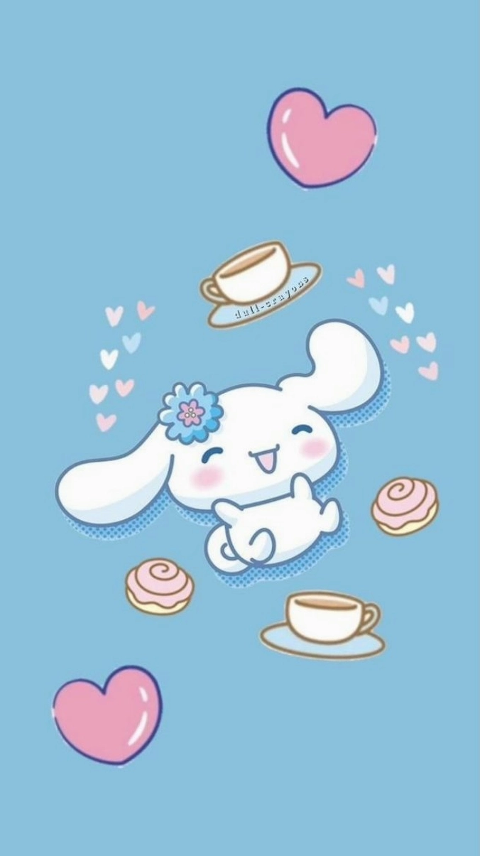 Wallpaper Cinnamoroll cùng những người bạn đang bay lượn vui vẻ giữa bầu trời.